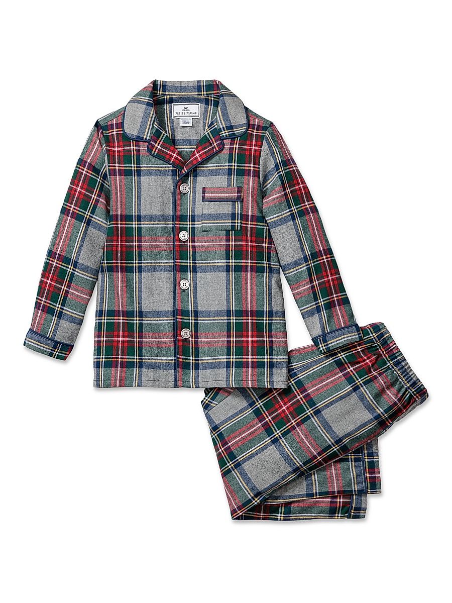 Baby's, Little Kid's & Kid's Westminster Tartan Pajama Set - Grey - Size 14