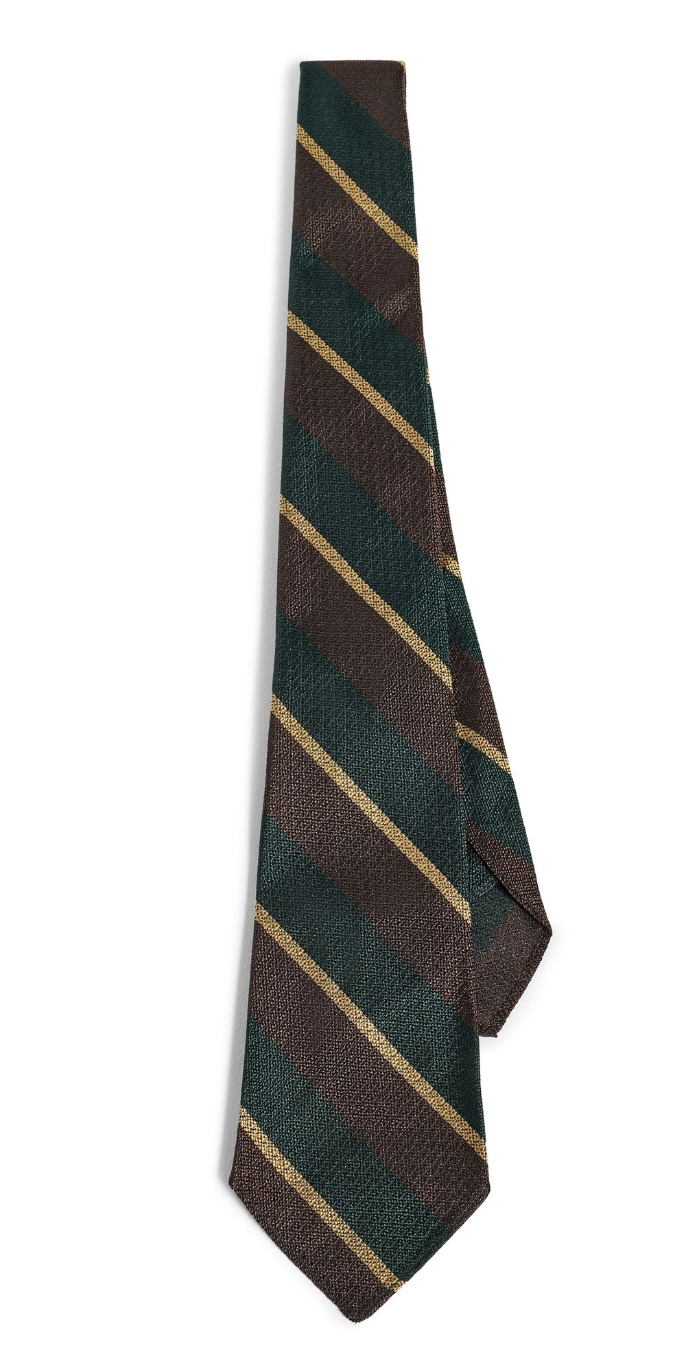 Polo Ralph Lauren Original Label Noncrease Stripes Neck Tie Brown/Green One Size