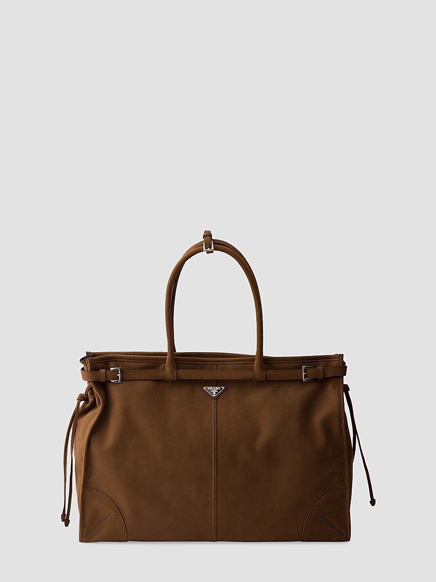 Men's Bonnie Nubuck Leather Tote Bag - Brown