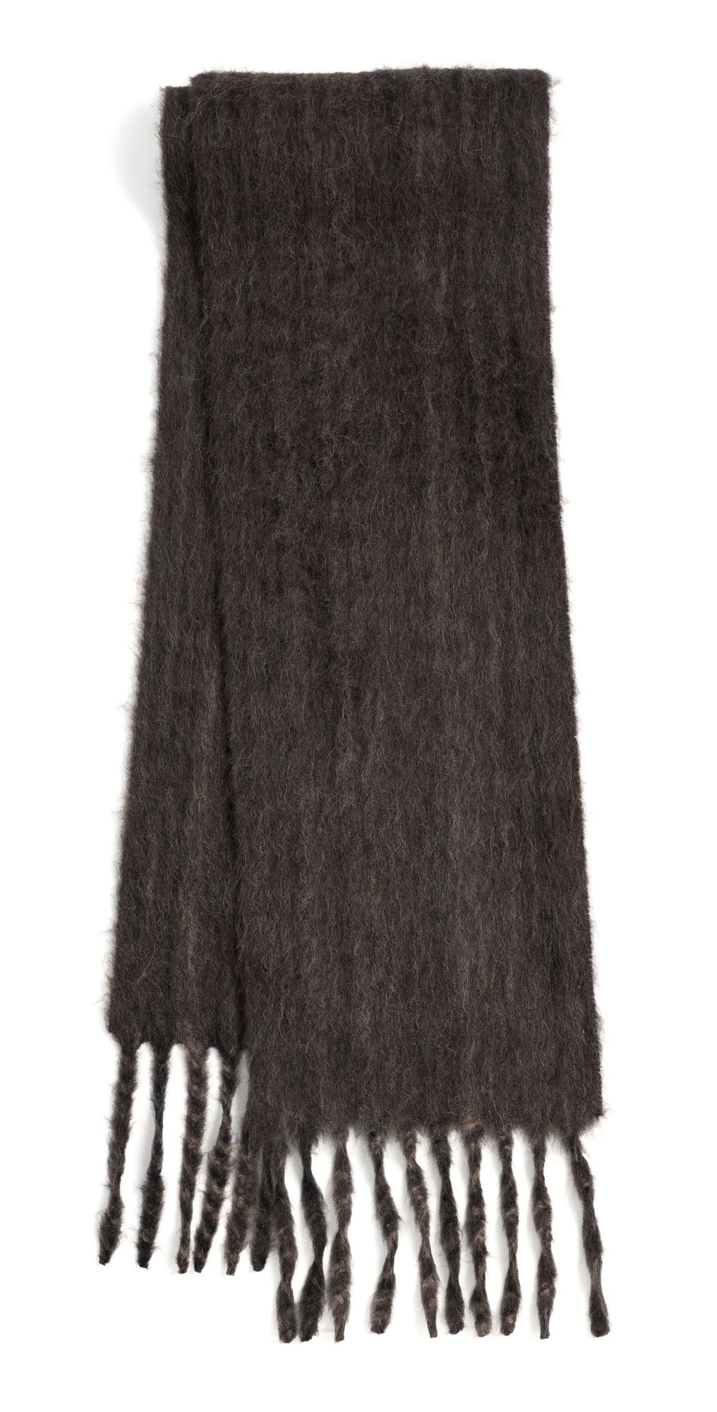 Our Legacy Estate Alpaca Scarf Choco Pressed Wave Alpaca One Size