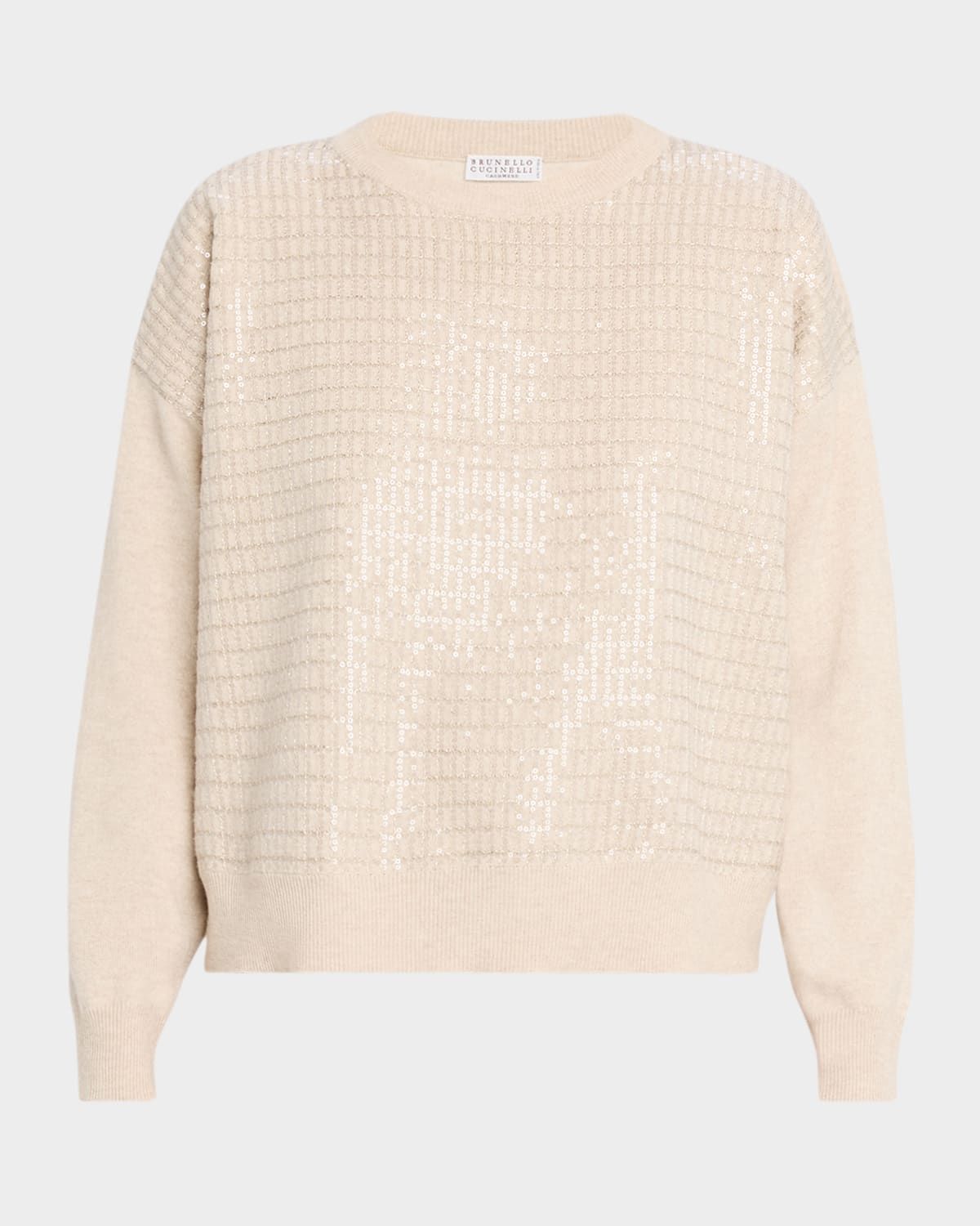 Sequined Cashmere Crewneck Sweater