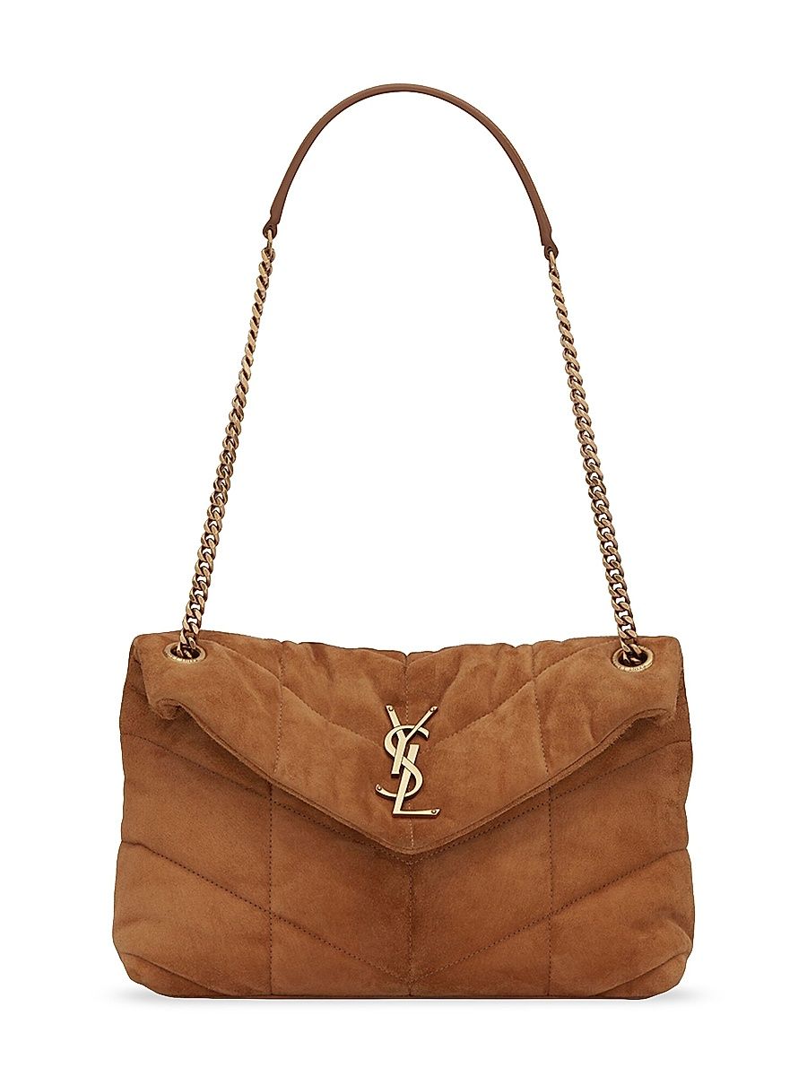 Women's Puffer Small in Quilted Suede - Cinnamon