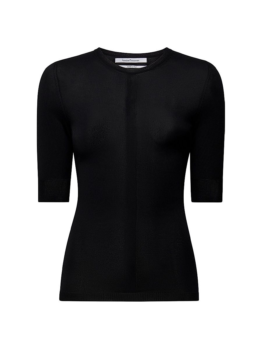 Women's Fitted Knit Top - Black - Size XL