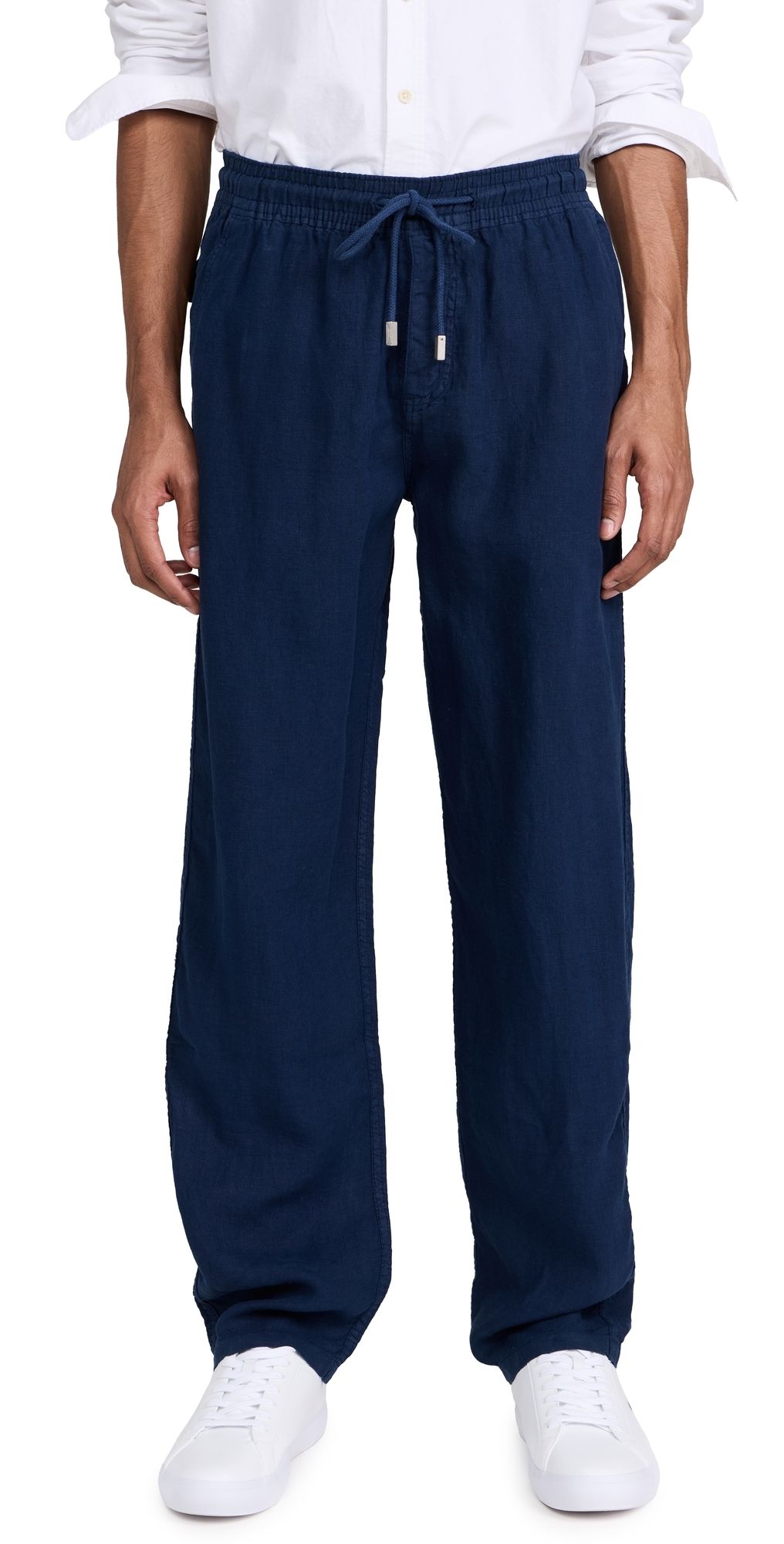 Vilebrequin Pacha Drawstring Linen Pants Bleu Marine L
