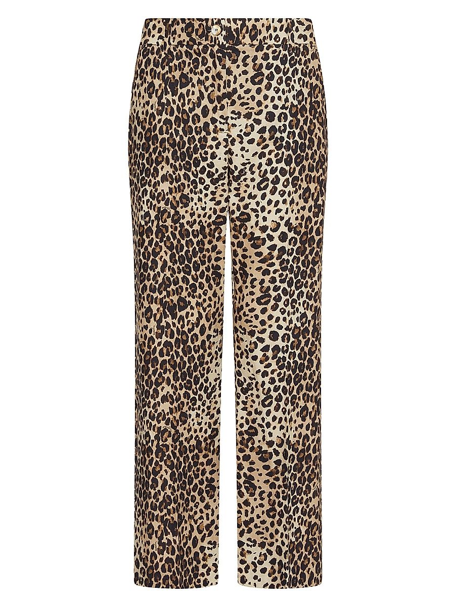 Women's Linen Blend Basketweave Trousers - Size 12