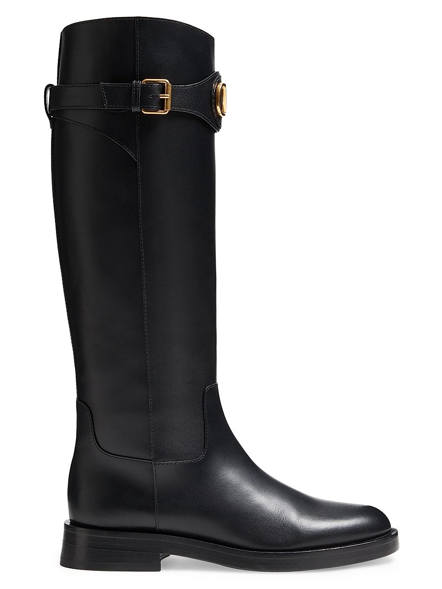 Women's VLogo Signature 30MM Calfskin Boots - Black - Size 9.5