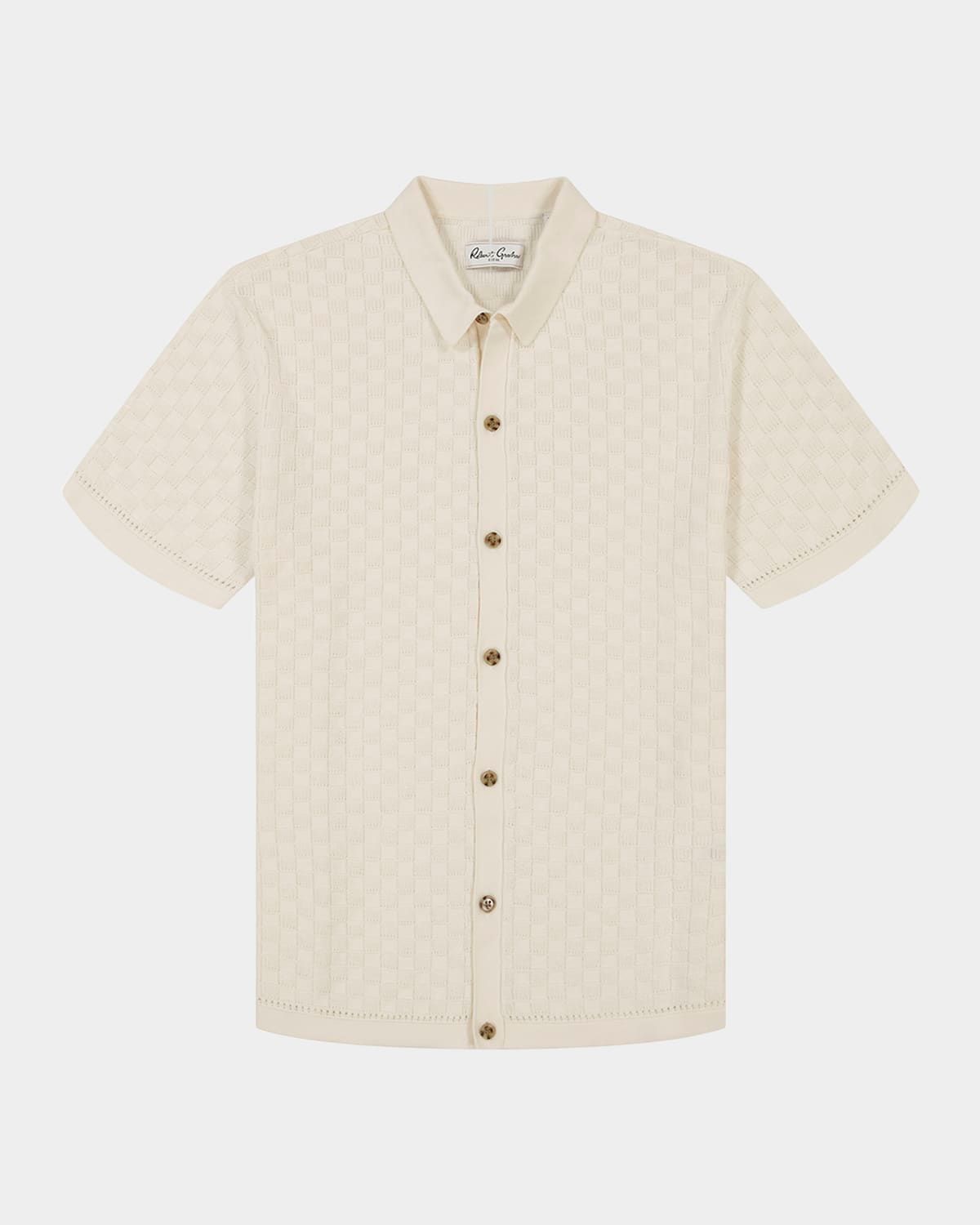 Men & apos;s Ames Cotton Jacquard Short-Sleeve Sweater