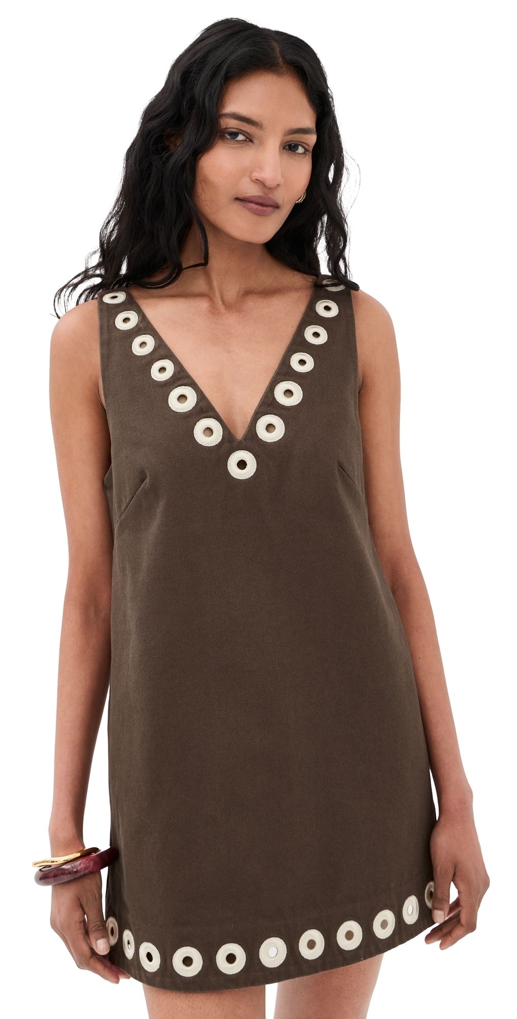 ALÉMAIS Tobe Denim Mini Dress Chocolate 8