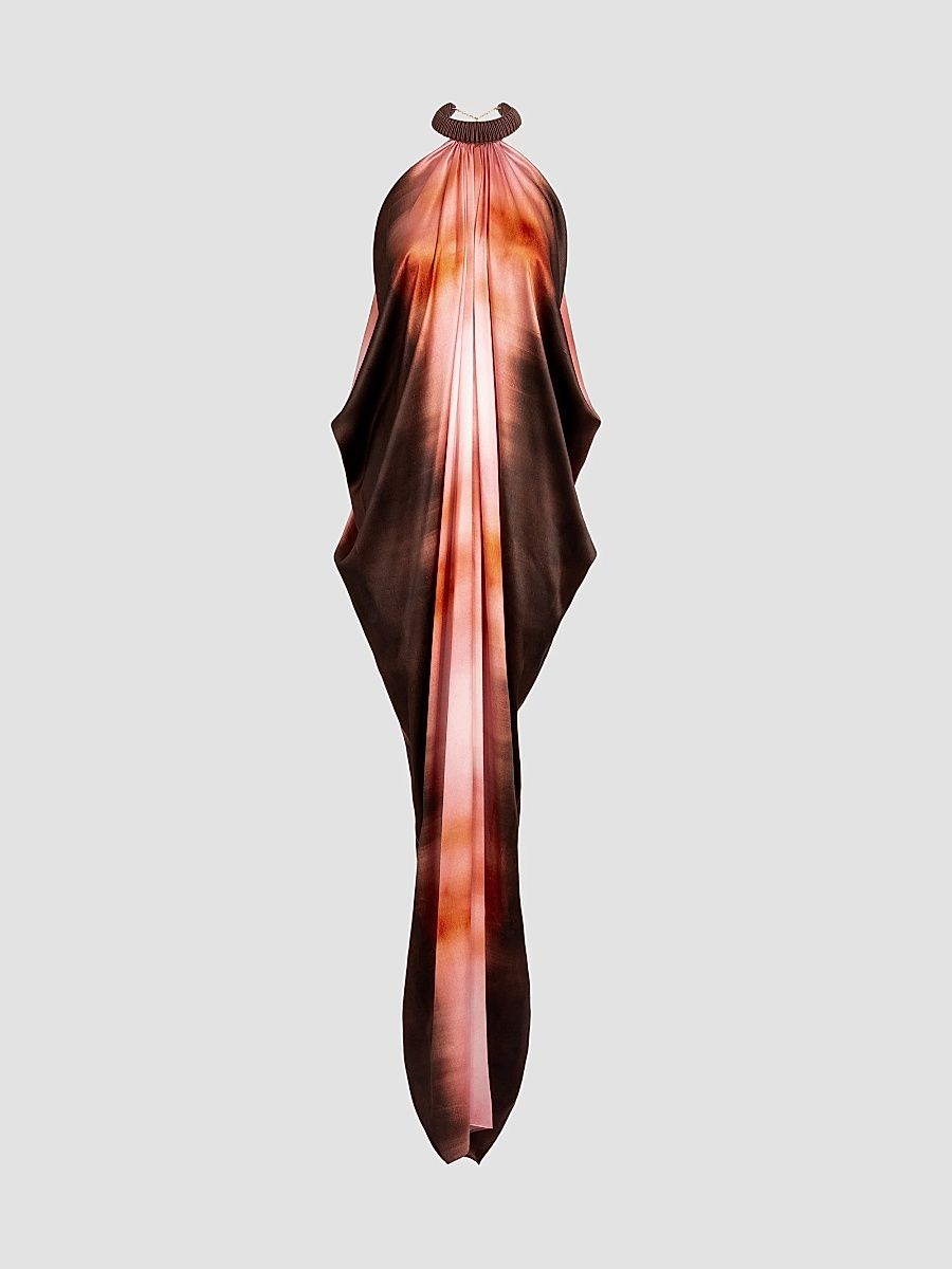Women's Mene Dyed Drape Maxi Dress - Blush Mirage - Size Large