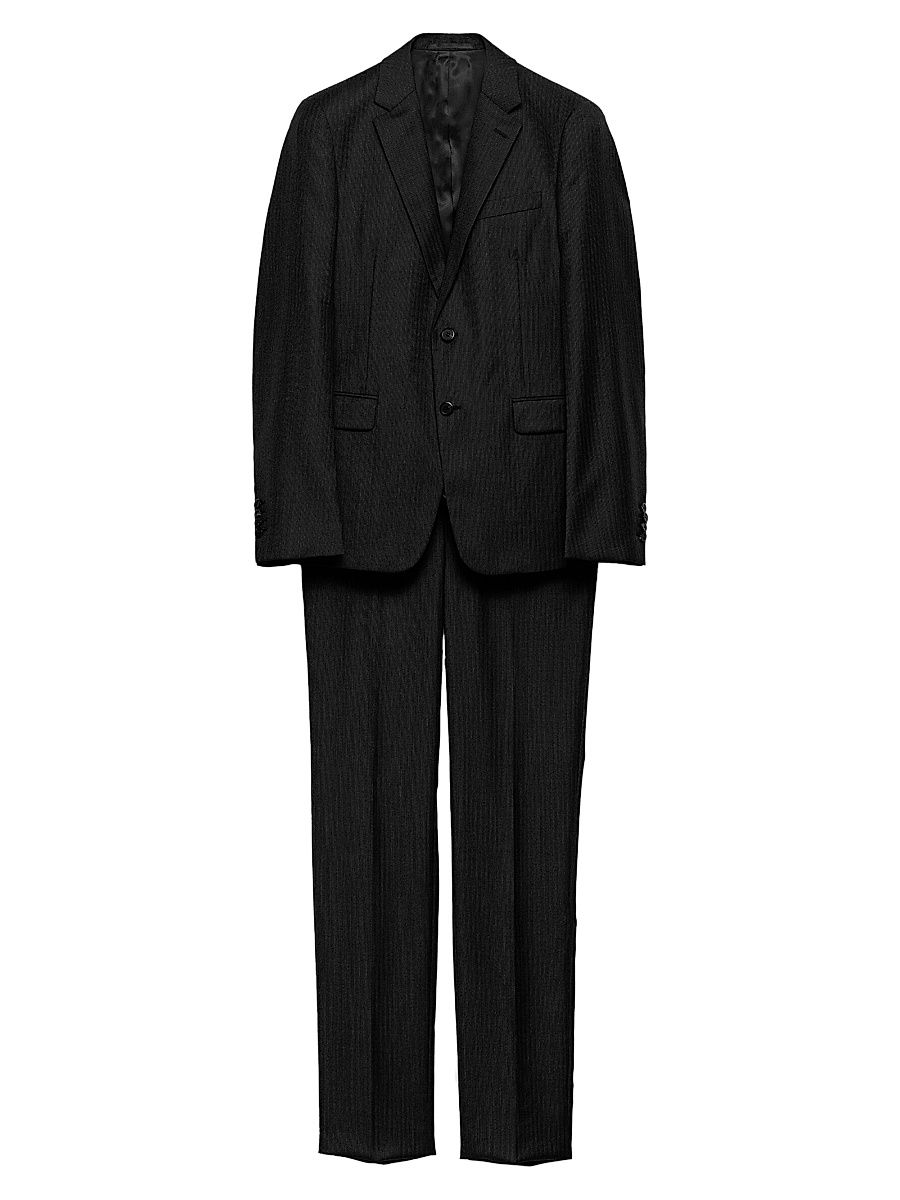 Men's Single-Breasted Wool and Cashmere Suit - Grey - Size 46