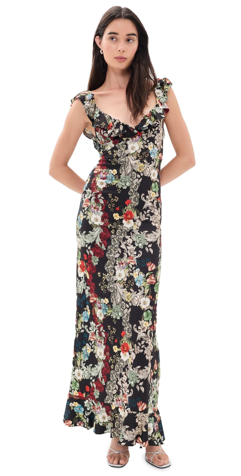 ALICE + OLIVIA Gemma Ruffle Maxi Dress Free Spirit 4