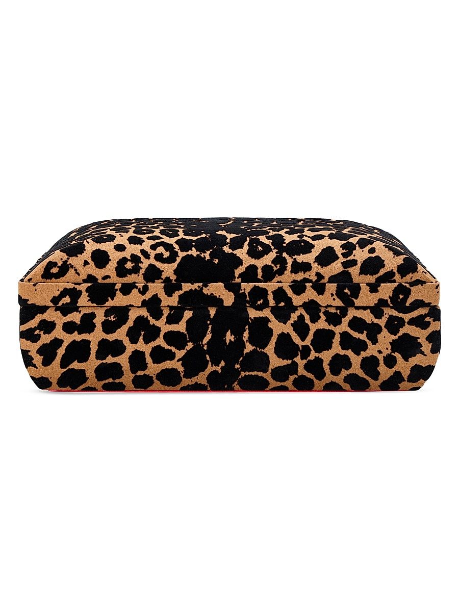 Savanna Leopard Medium Jewelry Case - Tan Black