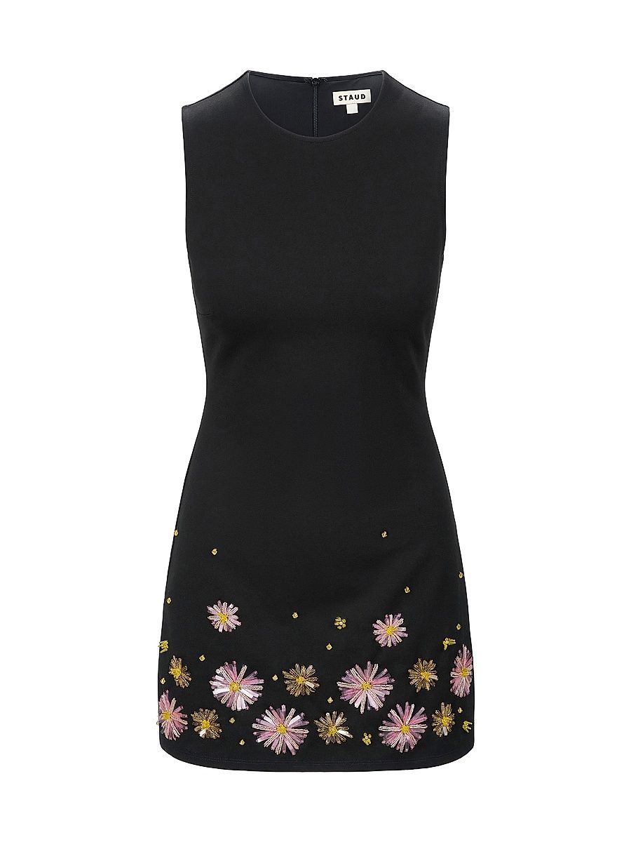 Women's Mercer Glass Beaded Minidress - Dahlia Daydream Black - Size XL