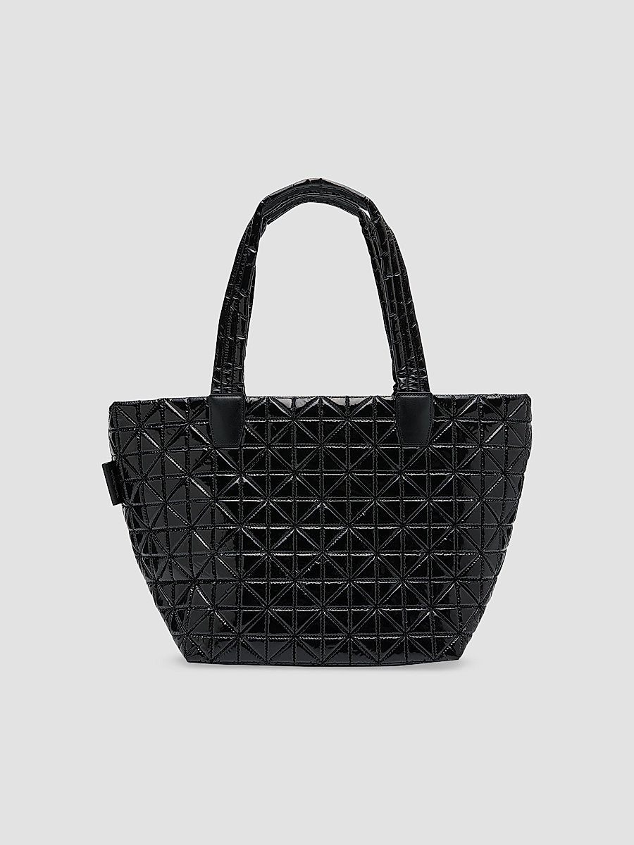 Women's Medium Vee Quilted Tote Bag - Black