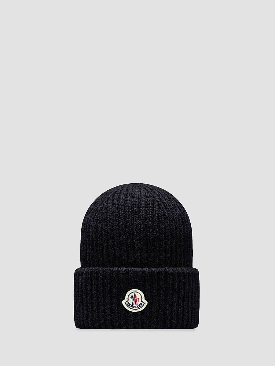 Men's Beanie Hat in Wool and Cashmere - Black