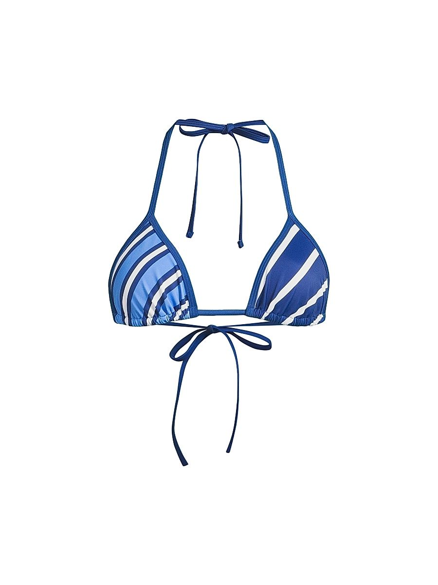 Women's The Iris Striped Bikini Top - Color Block Blue - Size Large
