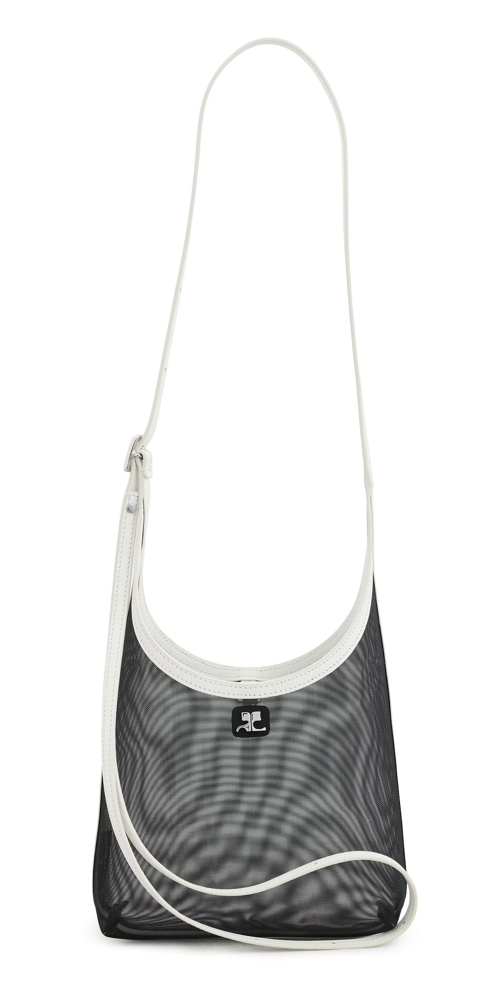 Courrèges Small Melt Mesh Tote Bag Black/Heritage White One Size