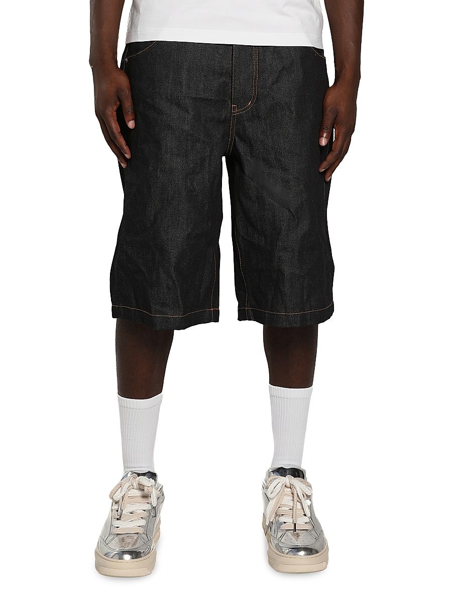 Men's Denim Straight-Leg Shorts - Dark Indigo - Size 40