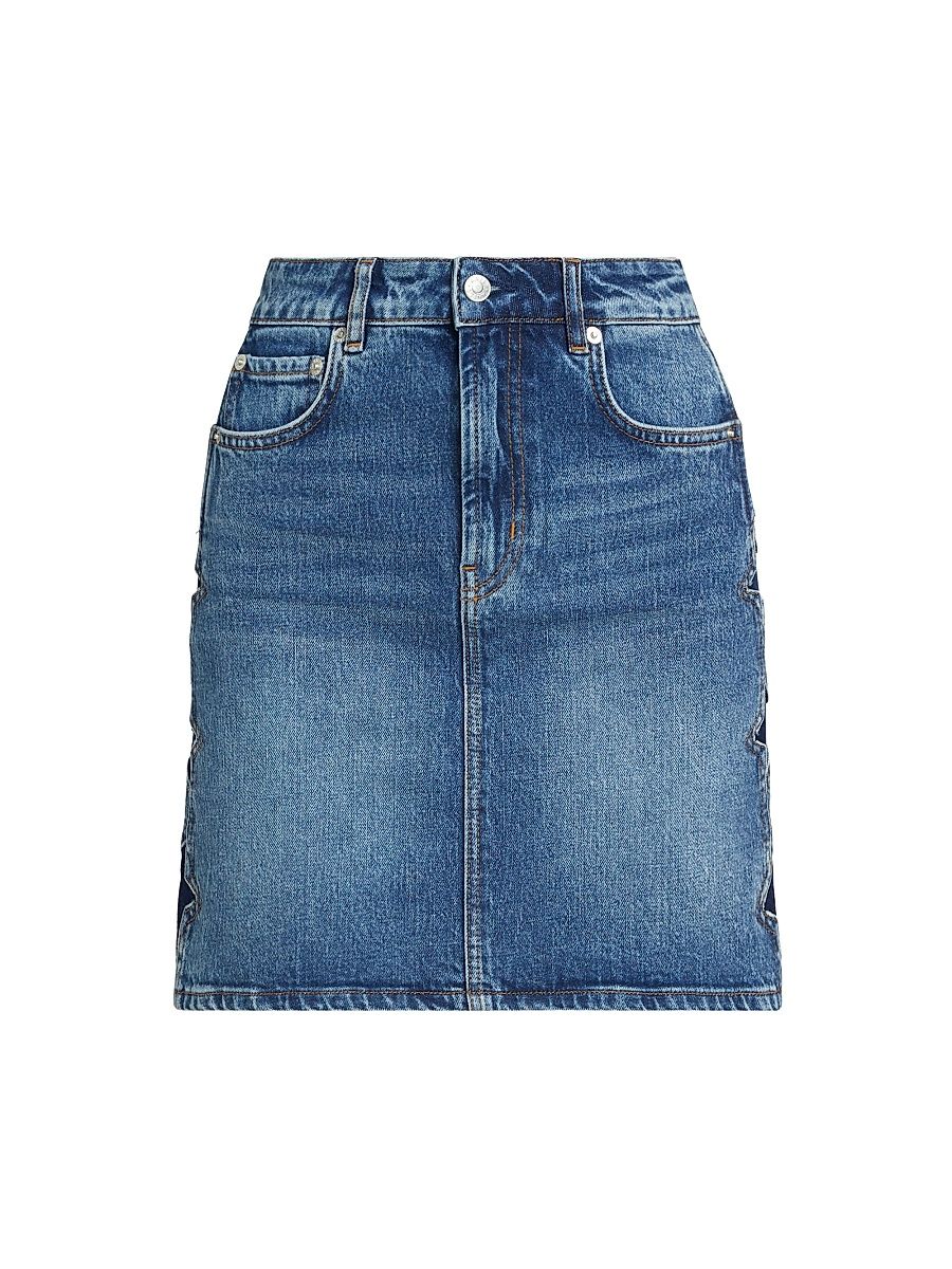 Women's Burbank Denim A-Line Miniskirt - Starry Night - Size 24