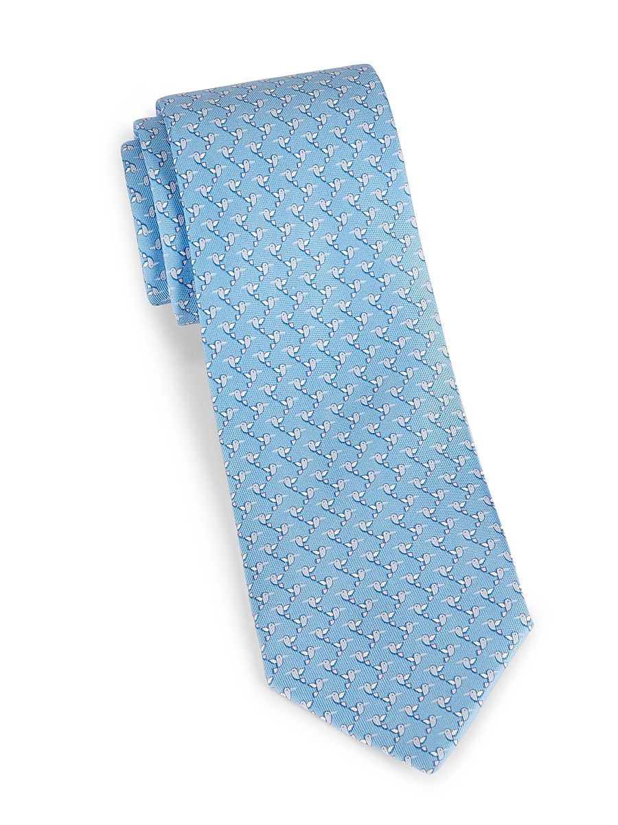 Men's Ziguli Silk Printed Tie - Azzurro