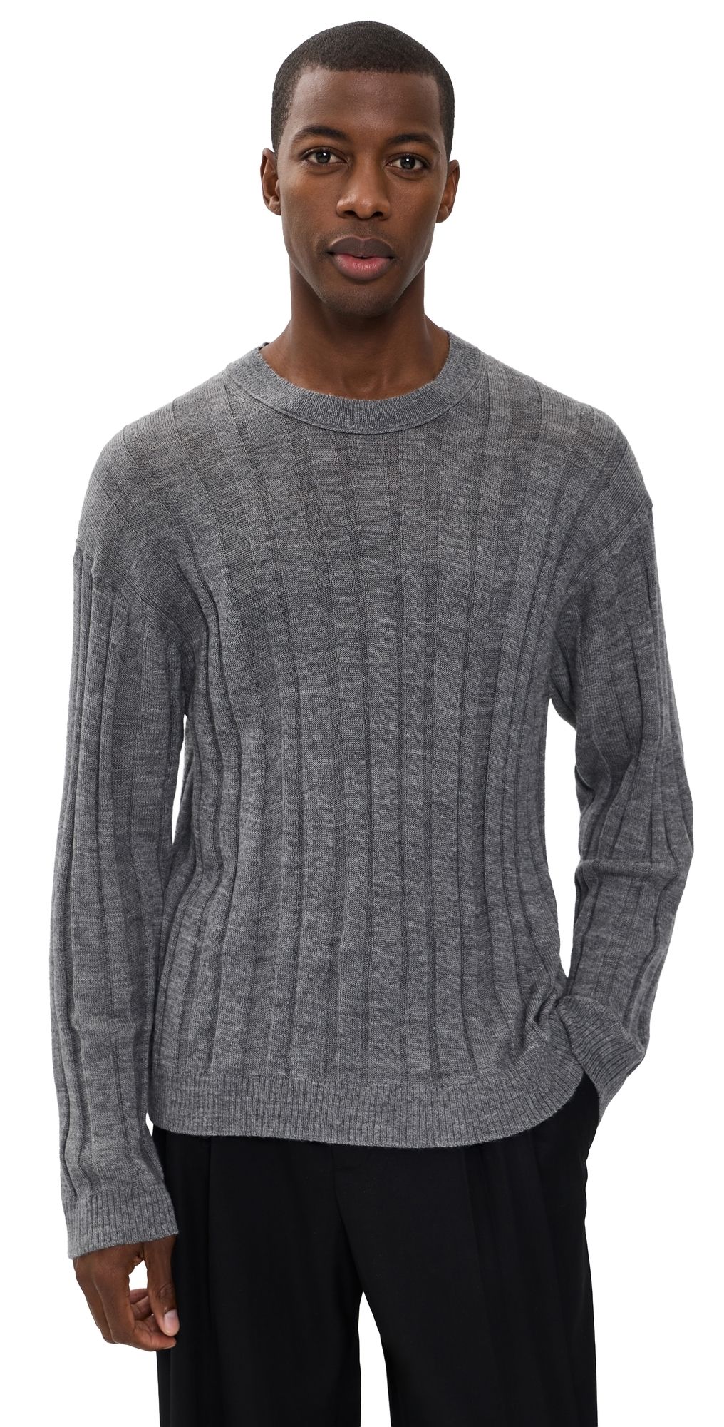 Helmut Lang Rib Crew Sweater Dark Grey M