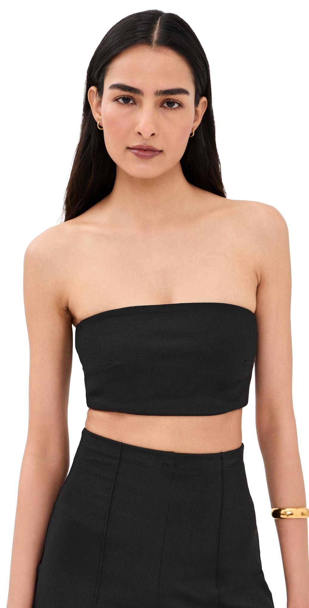 RIPLEY RADER Ponte Knit Bandeau Top Black XS