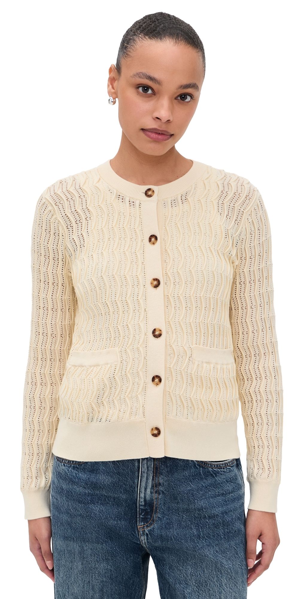 rag & bone Leslie Cardigan Ivory XXS