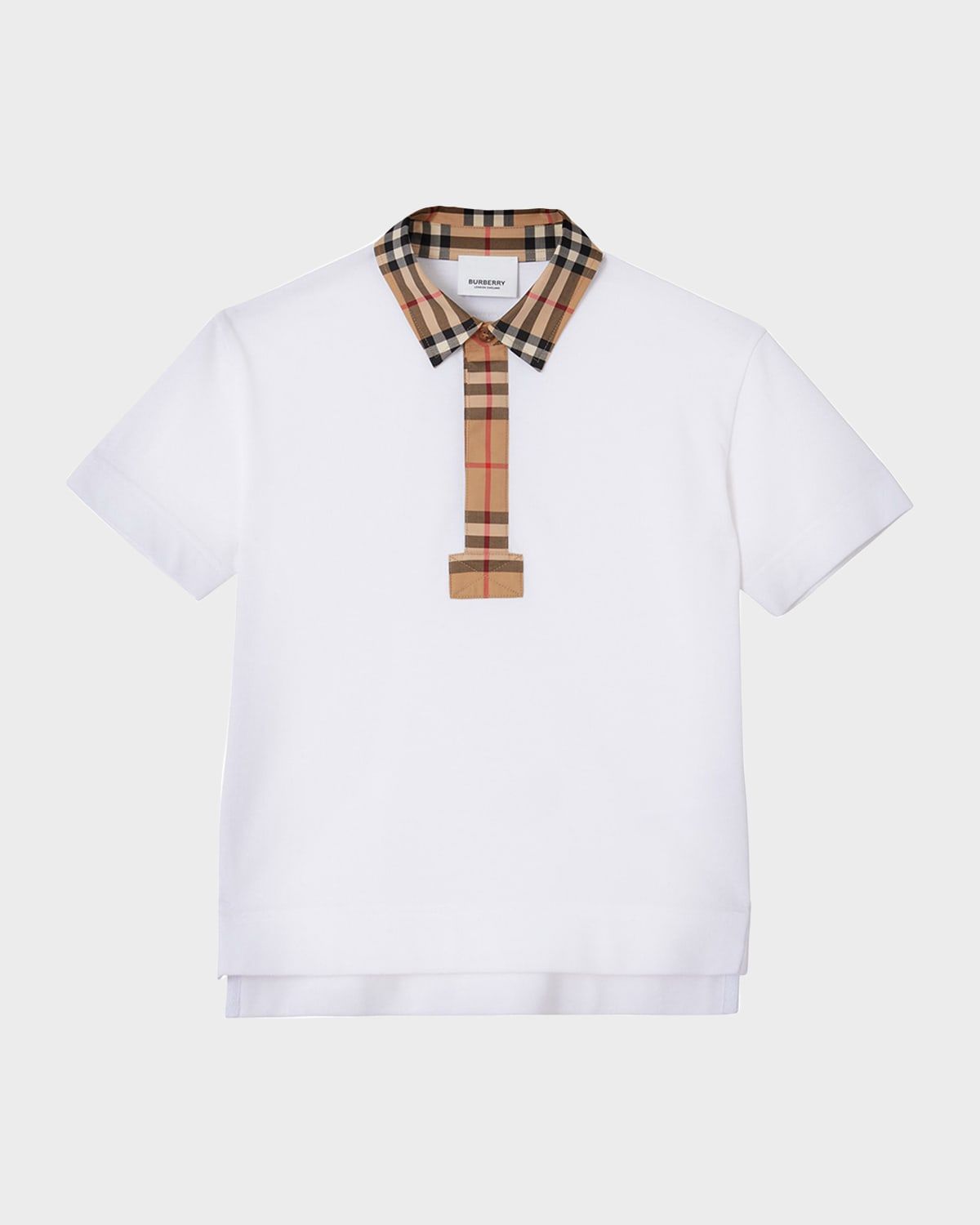 Boy & apos;s Johane Check Short Sleeve Polo Shirt, Size 3-14