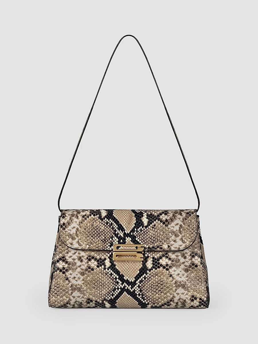Victoria Beckham Women's Dorian Printed Snake-Embossed Leather Shoulder Bag - Natural Brown