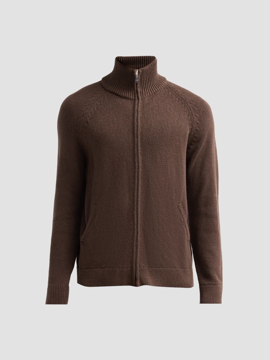 Paige Men's Falberg Zip-Front Sweater - Brazil Nut - Size XL