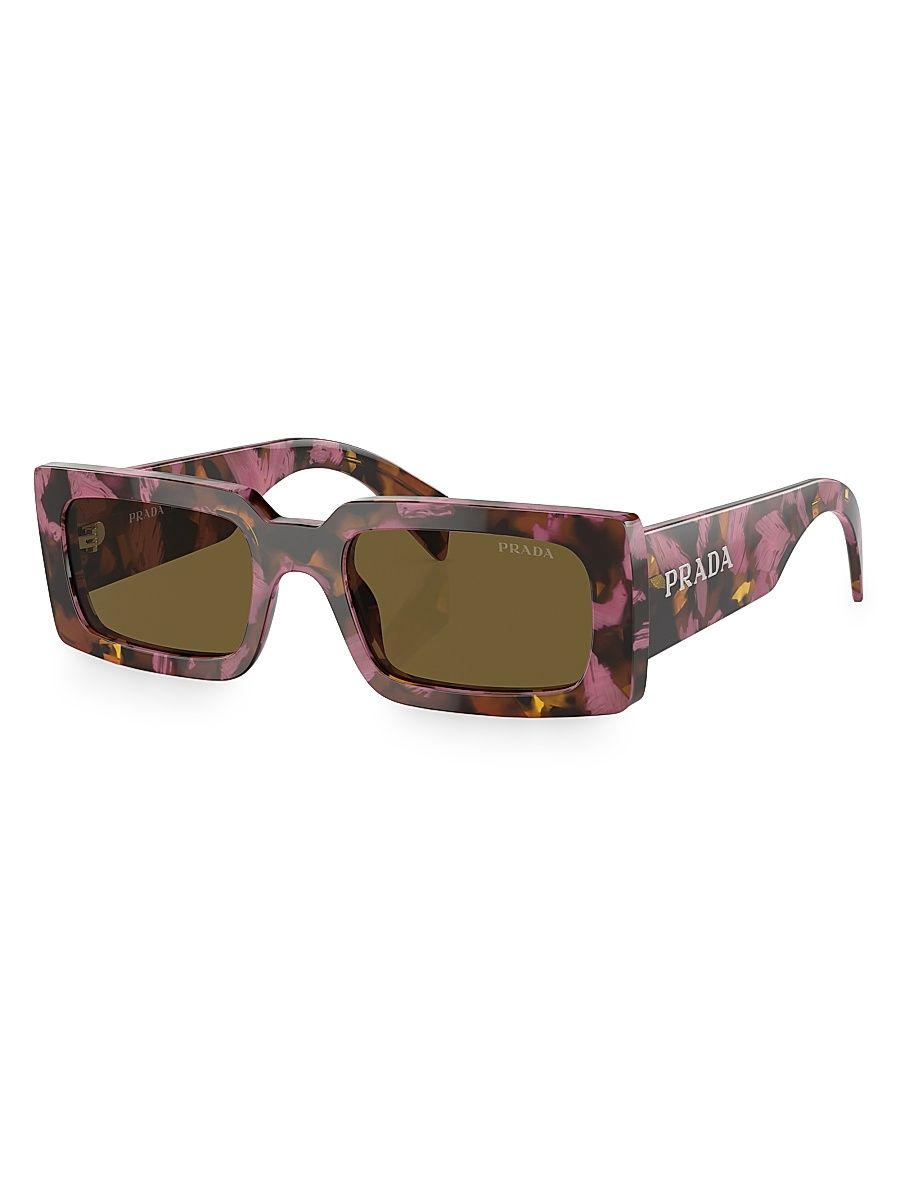 Women's 52MM Rectangular Sunglasses - Dark Brown