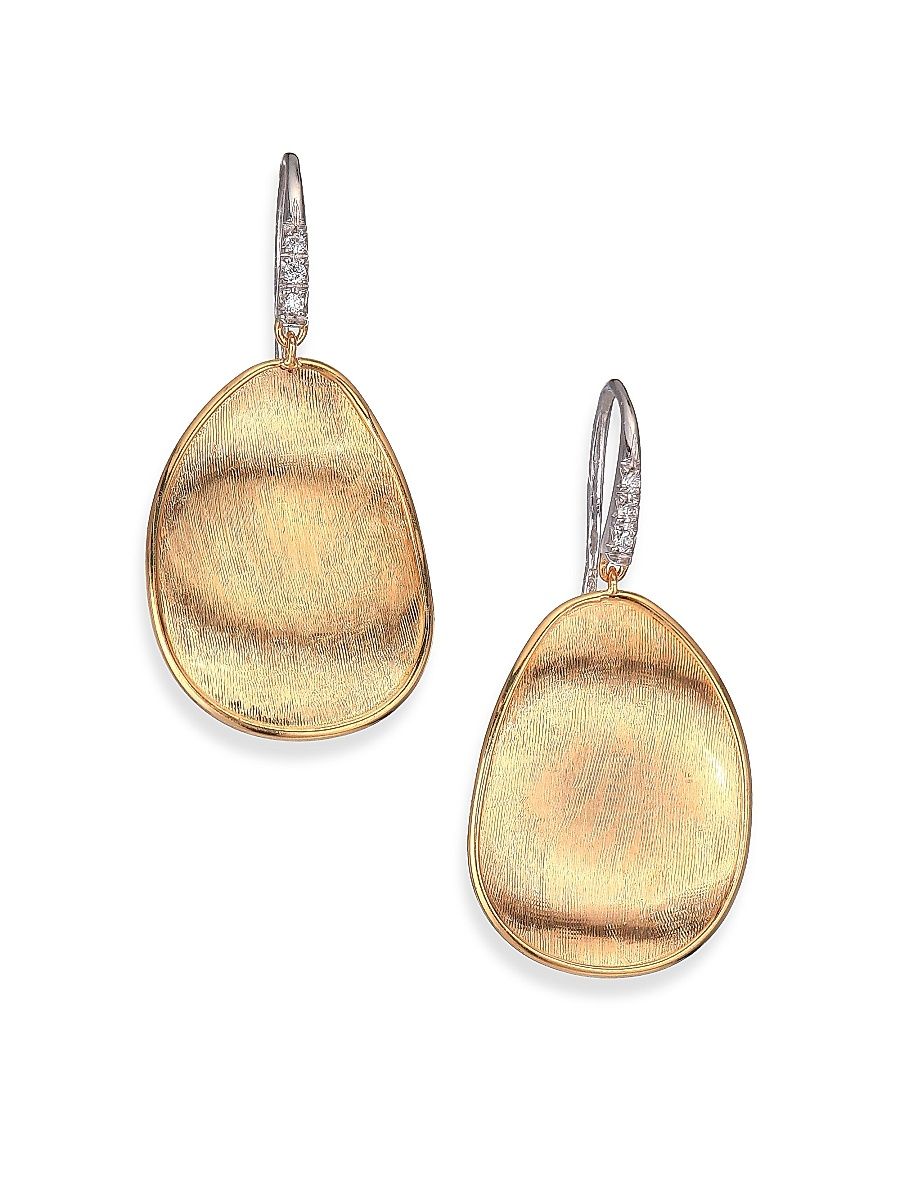 Women's Lunaria Diamond & 18K Yellow Gold Drop Earrings - Gold