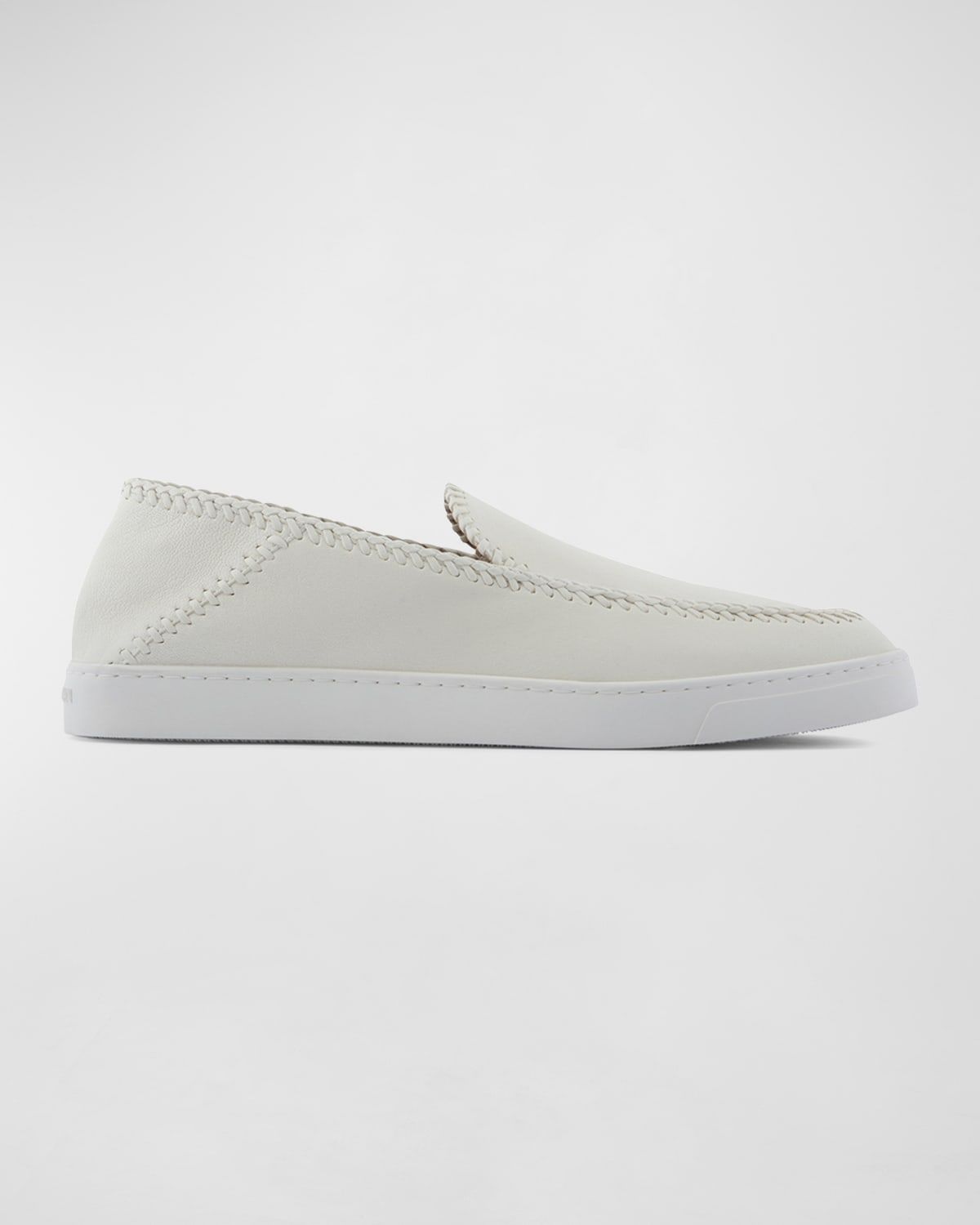 Men & apos;s Woven Leather Slip-On Sneakers
