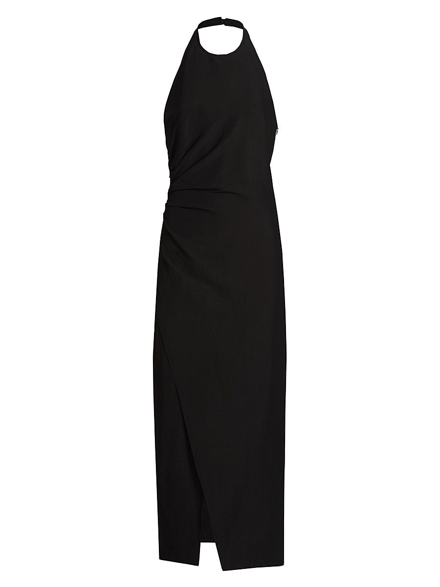 Women's Sylvie Halterneck Midi-Dress - Black - Size 12