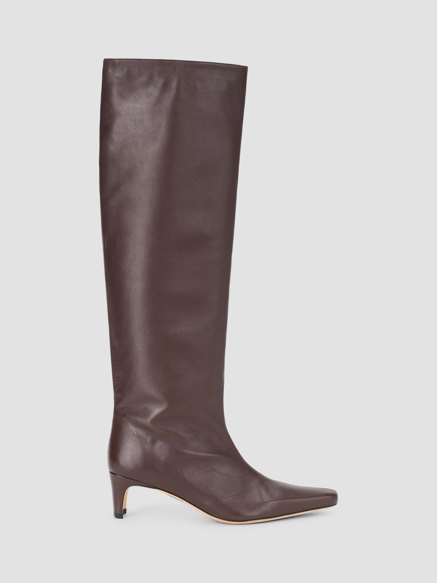 Staud Women's Wally 60MM Leather Boots - Espresso - Size 5