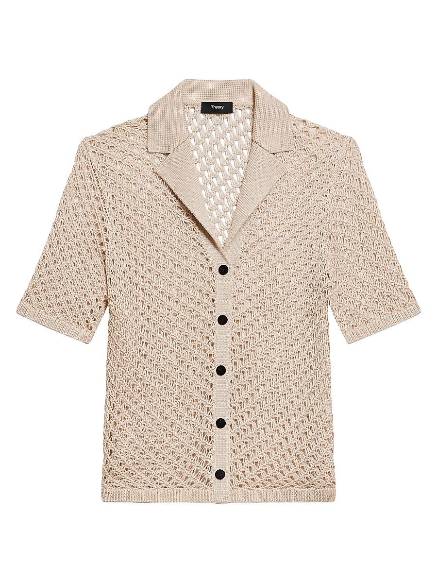 Women's Sheen Cotton Camp Shirt - Almond - Size Large