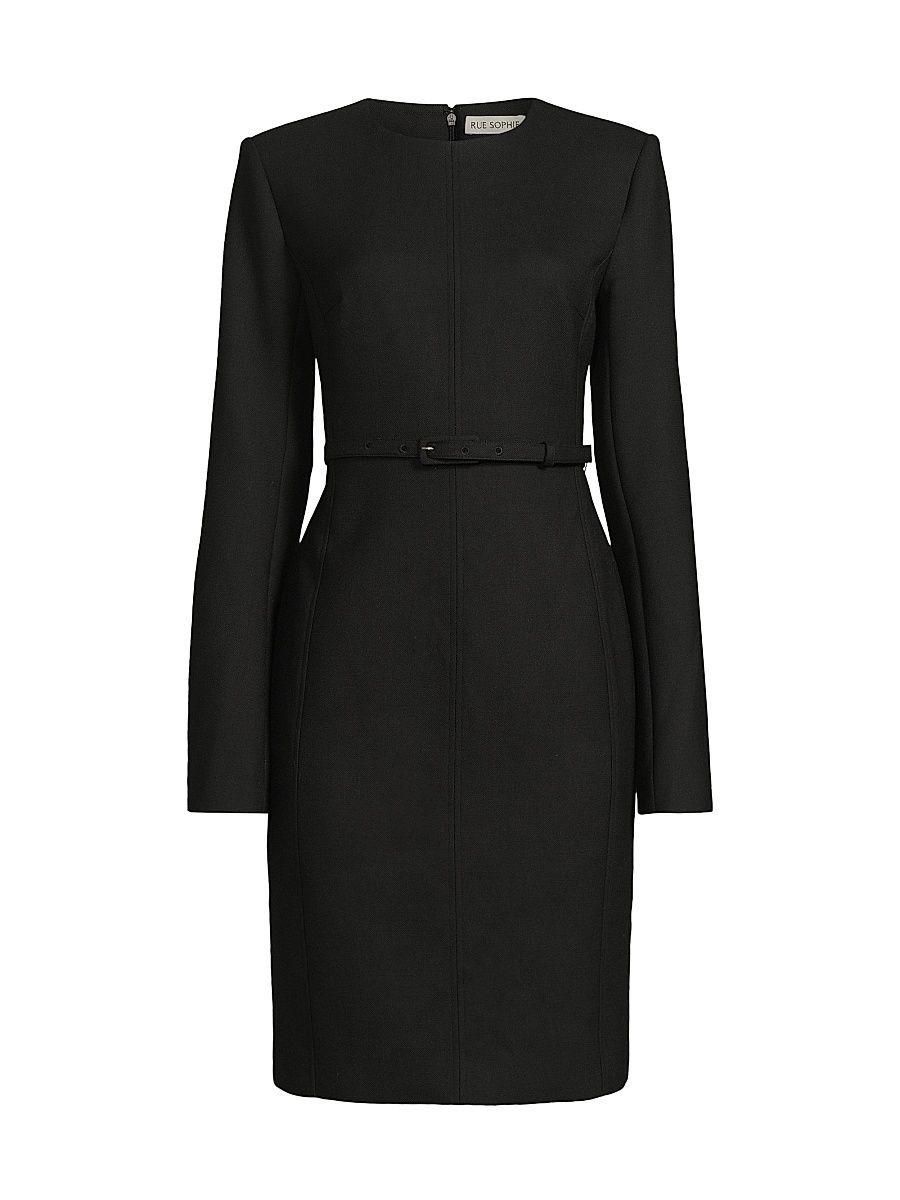Women's Kember Belted Knee-Length Dress - Black - Size XL