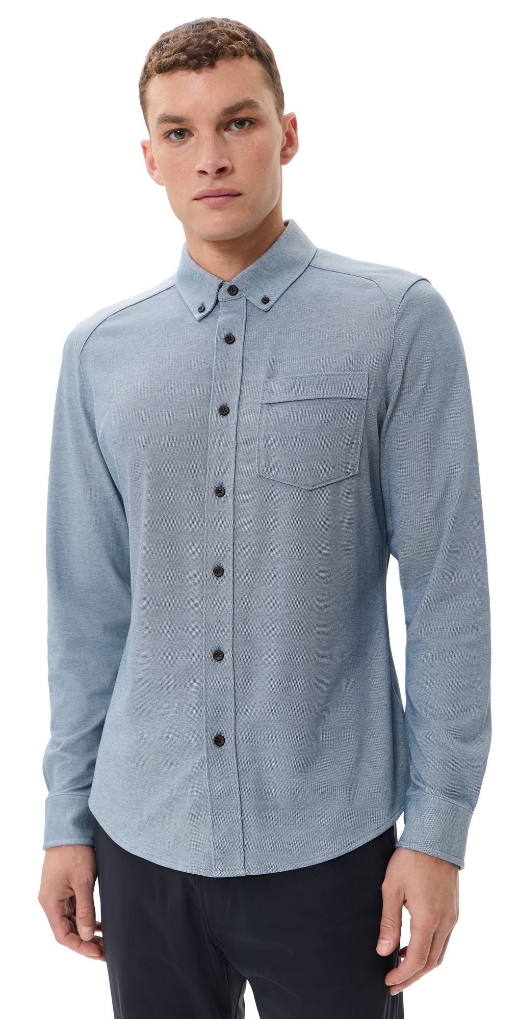 Rhone Effortless Oxford Button Down Shirt Vintage Indigo Heather XL