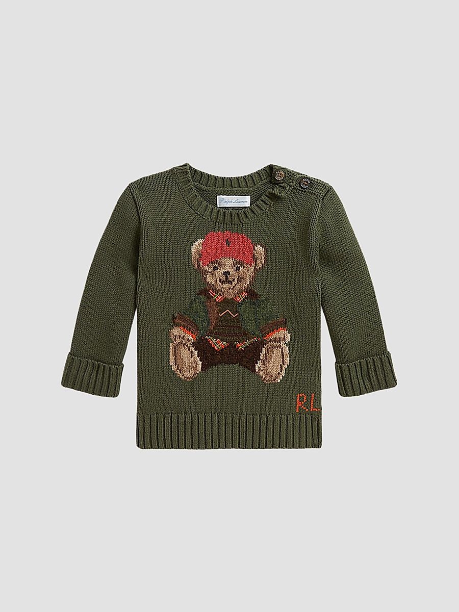 Baby Boy's Polo Bear Sweater - Cruise Olive - Size 6 Months