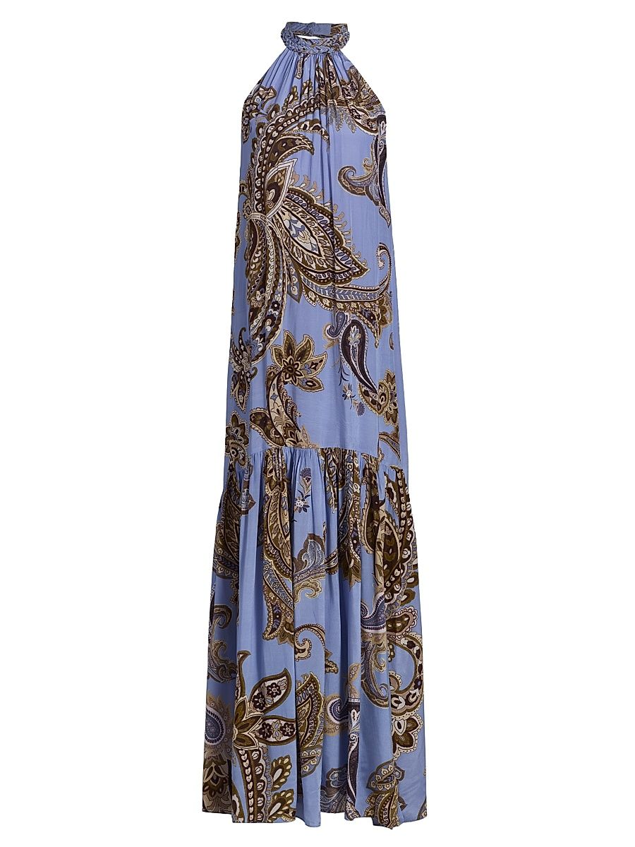 Women's Saya Paisley Sleeveless Maxi Dress - Cornflour Blue - Size Large