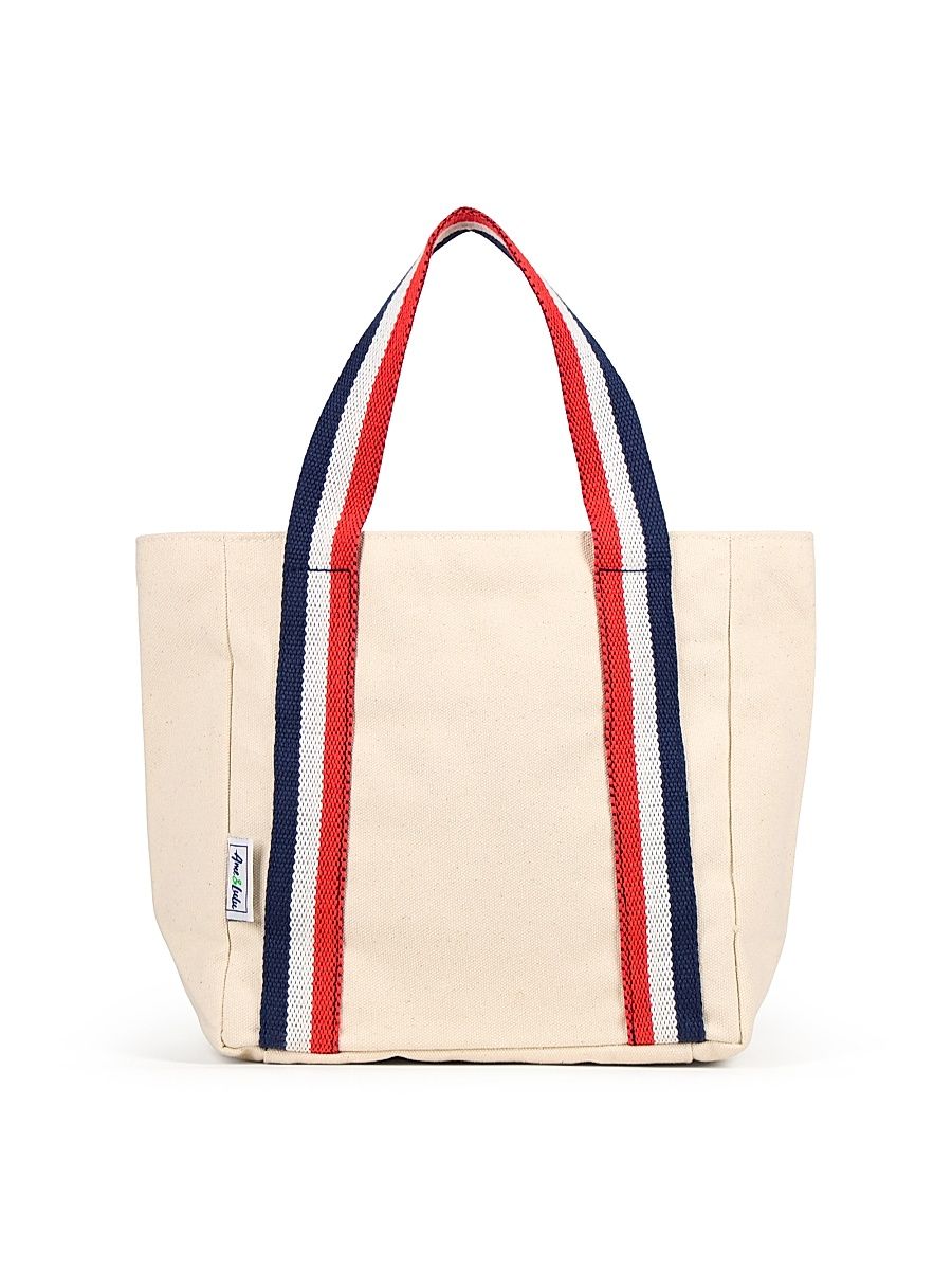 Women's Mini Hamptons Beach Tote - Natural Red White Blue