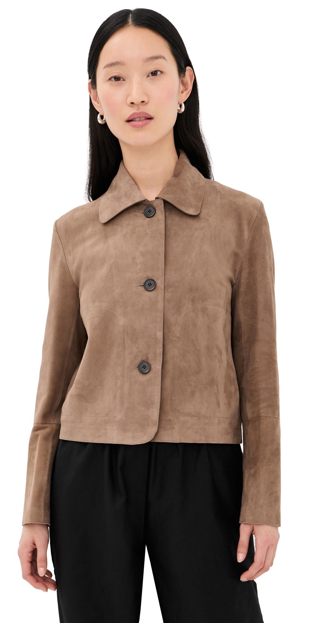 ARMA Emy Goat Suede Jacket Soil 40