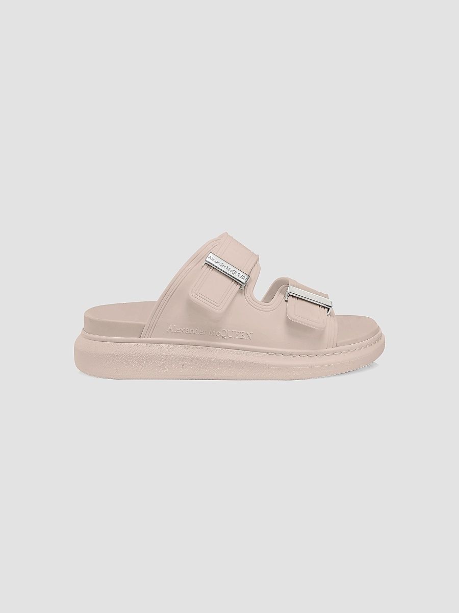 Women's Two-Band Rubber Slides - Pink - Size 11.5 Sandals