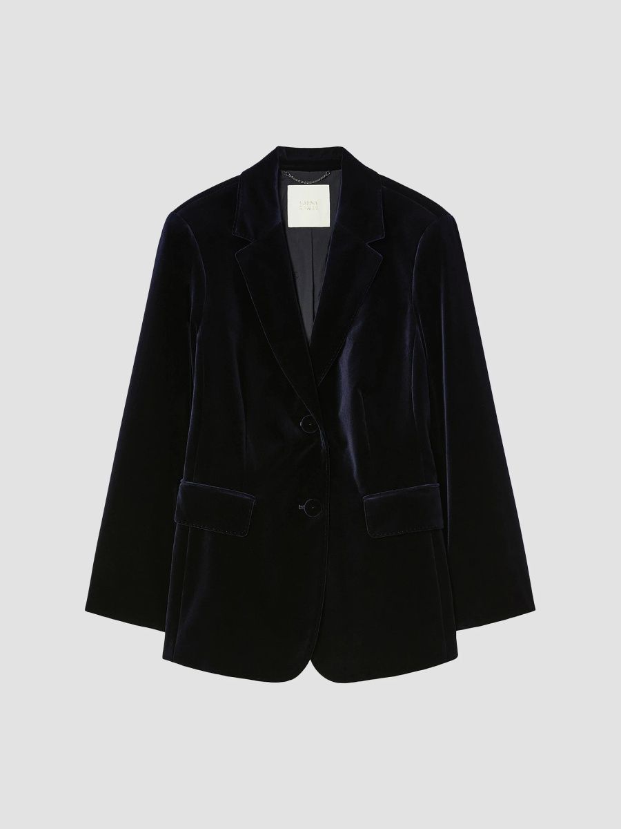 Marina Rinaldi Women's Velvet Jacket - Midnight Blue - Size 12