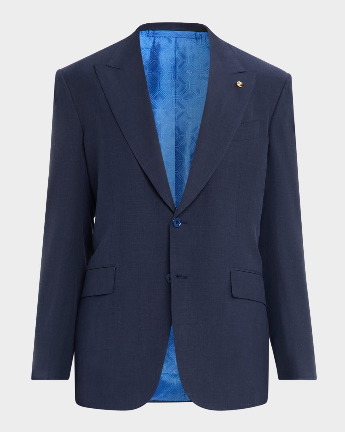 Men & apos;s Sharkskin Peak-Lapel Sport Coat