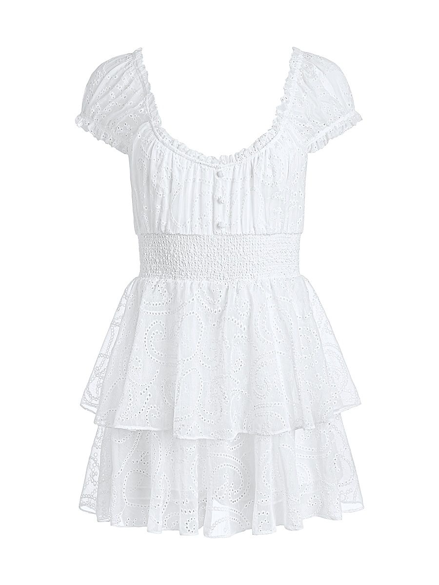 Women's Gracie Eyelet Chiffon Romper - Off White - Size 14
