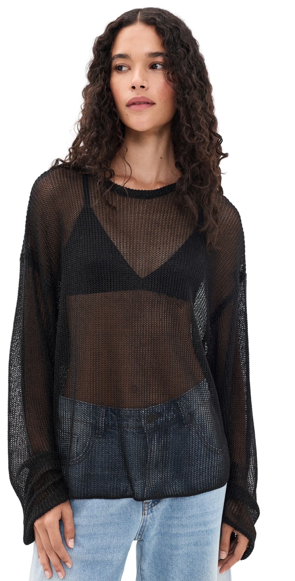 Lioness Bloom Long Sleeve Sweater Noir XL
