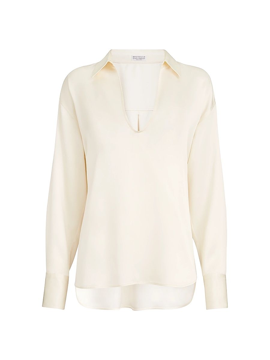 Women's Silk Satin Blouse - Panama - Size XXS