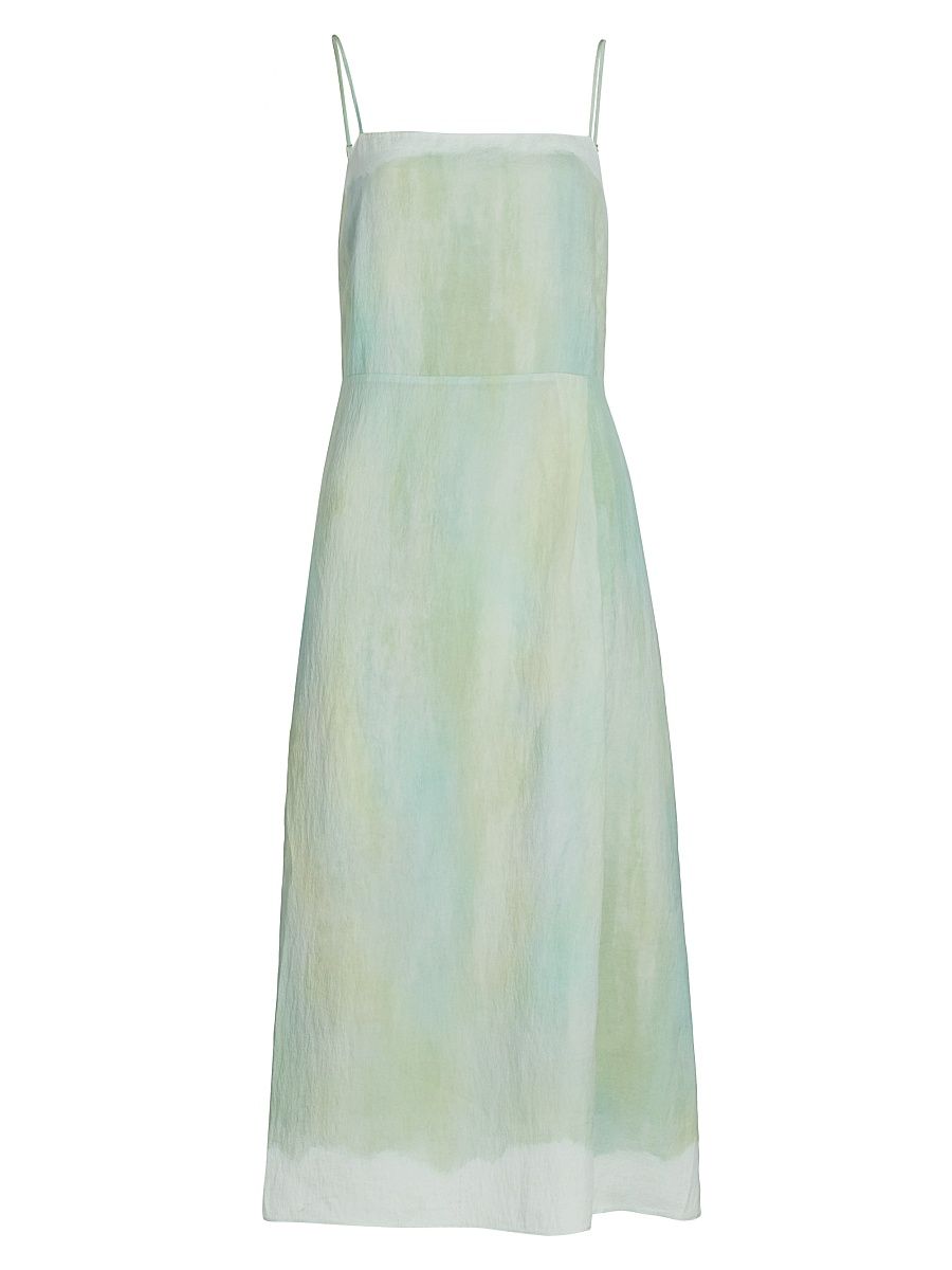 Women's Painted Pastel Midi-Dress - Washed Jade - Size XL