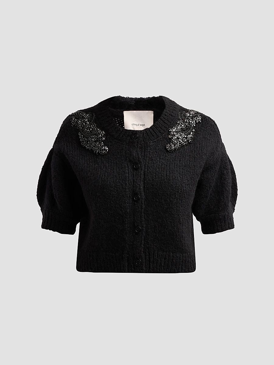 Women's Millicent Rib-Knit Cardigan - Black - Size XL